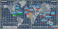 世界外匯交易時間地圖顯示當前打開封閉的假期狀態 World Forex Trading Hours map shows the current open, closed, holiday status