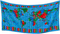 World Time Zone Map beach travel towel