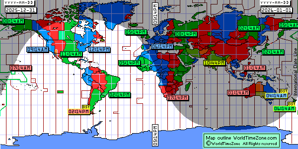 Day Night map Earth and local time around the world from WorldTimeZone