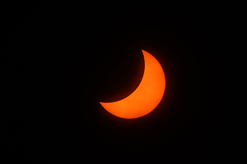 50% Partial solar eclipse phase after the Total Solar Eclipse in Mazatlan, Mexico worldtimezone world time zone Alexander Krivenyshev