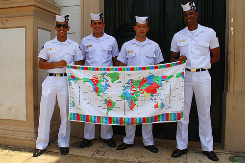 Brazilian Navy Sailors with World Time Zone travel towel worldtimezone