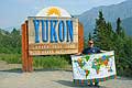 Welcome to the Yukon sign with with WorldTimeZone canga Yukon Territory Canada