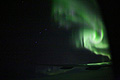 Big Dipper Ursa Major and Aurora Borealis from the air over Atlantic ocean