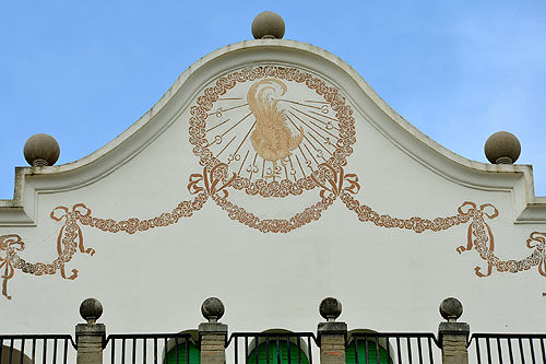 Sun Clock at the Antoni Gaudi Museum Guell Park Barcelona Spain Photo Alexander Krivenyshev WorldTimeZone