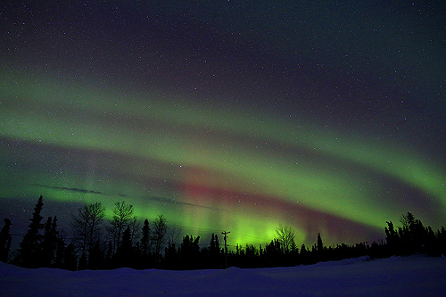 Aurora borealis in Fairbanks Alaska 